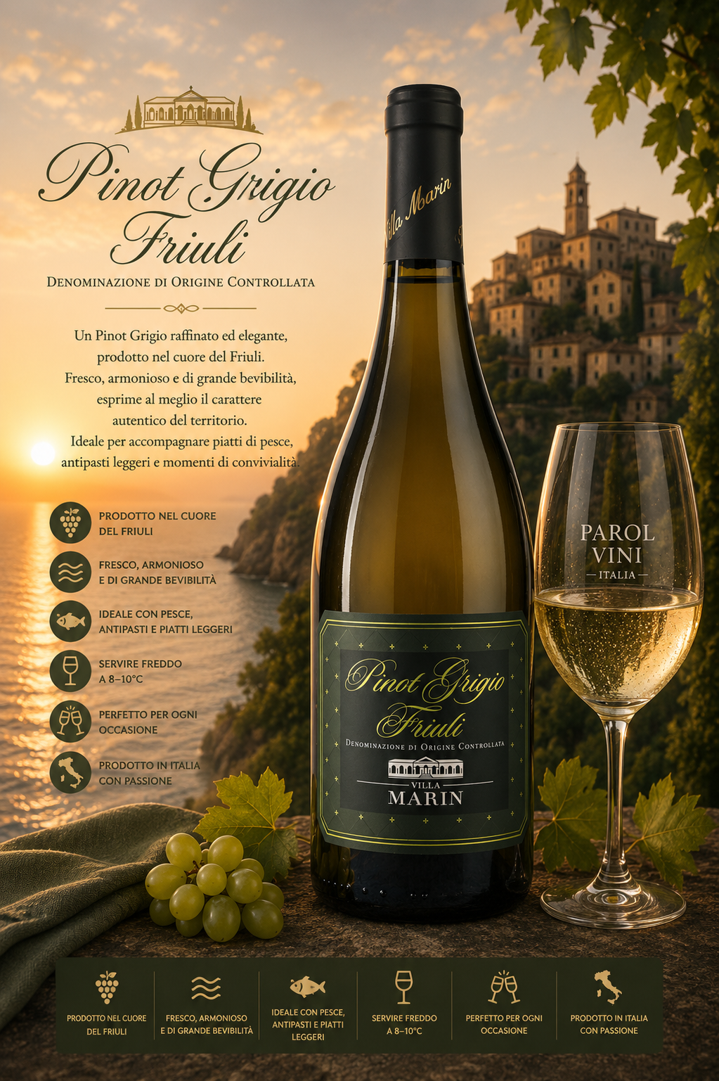 Wein, Pinot Grigio, Friauli, Weißwein, Gutsanzeige