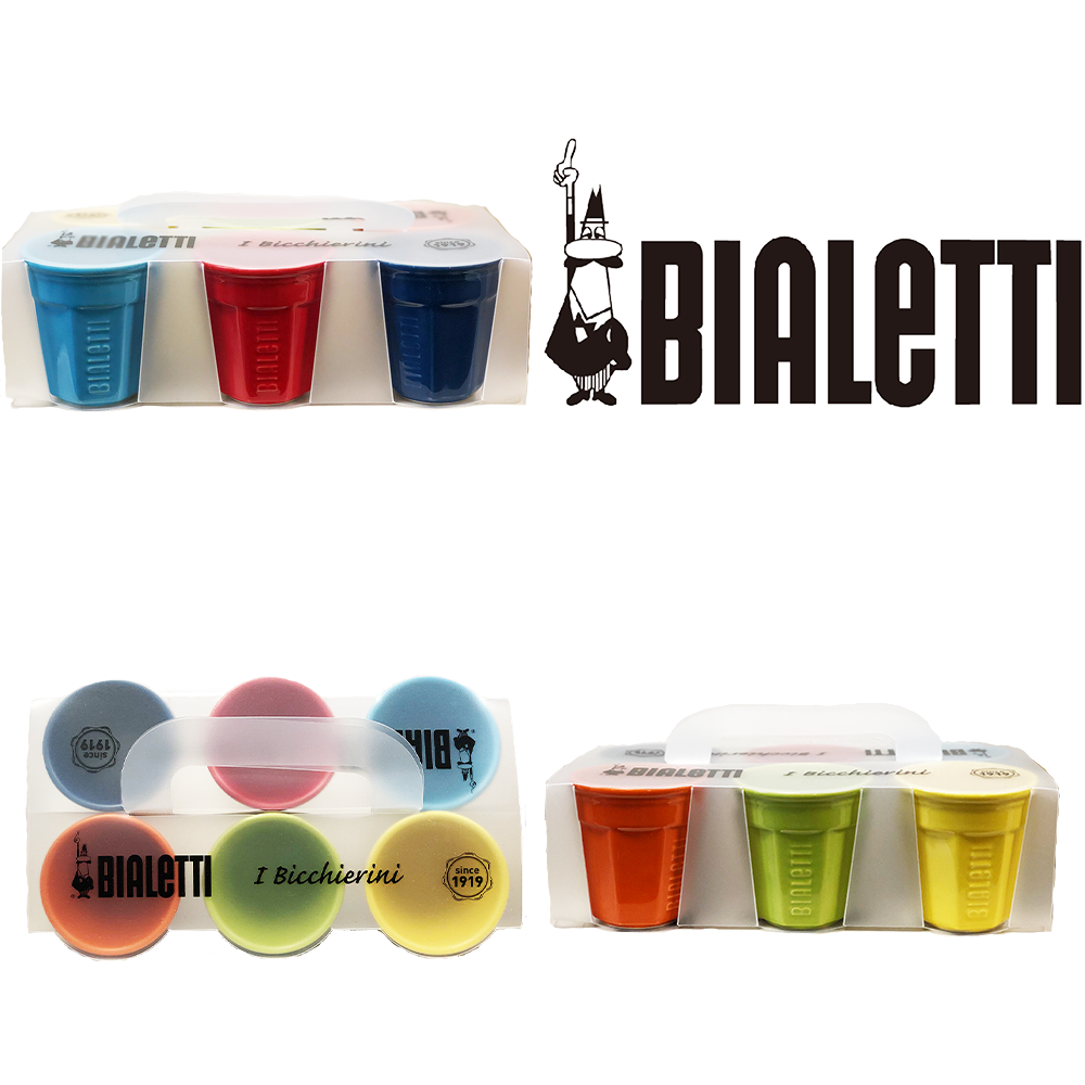 Espressotassen 6 Stück verschiedene Farben/Bialetti