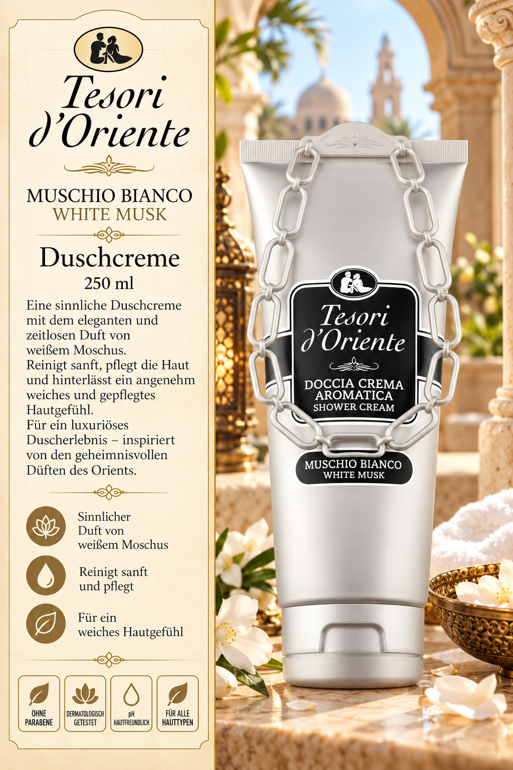 Duschcreme, Muschio Bianco, White Musk, Shower Cream, 250 ml