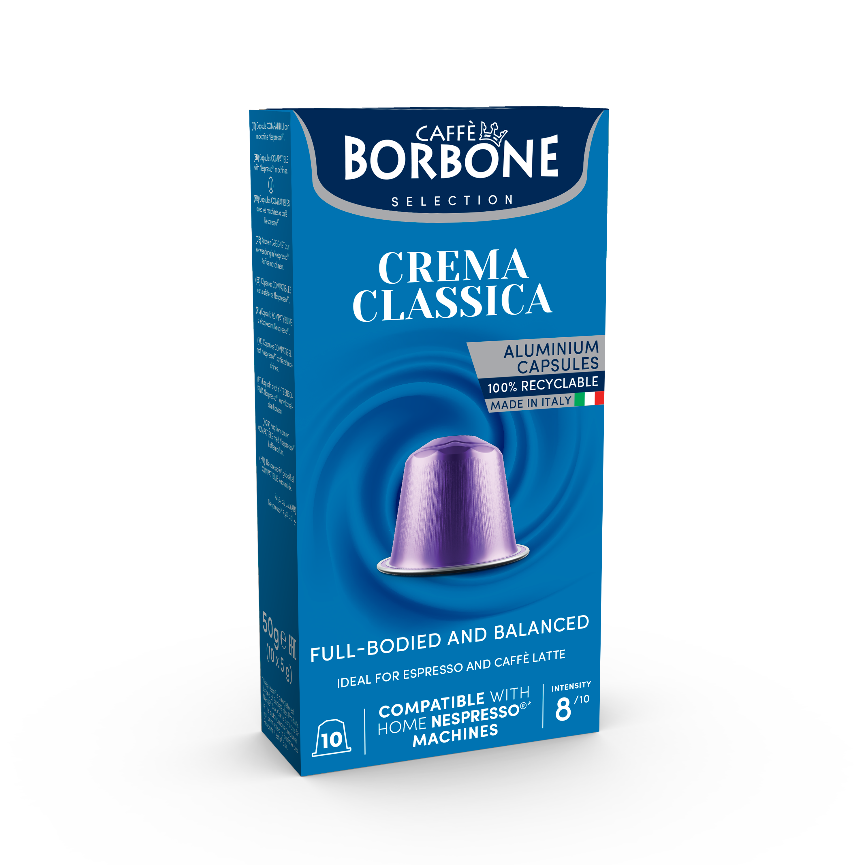 Caffe Borbone Crema Classica  Alukapsel für Nespresso 10 Stück a 5 g/Caffe´Borbone 