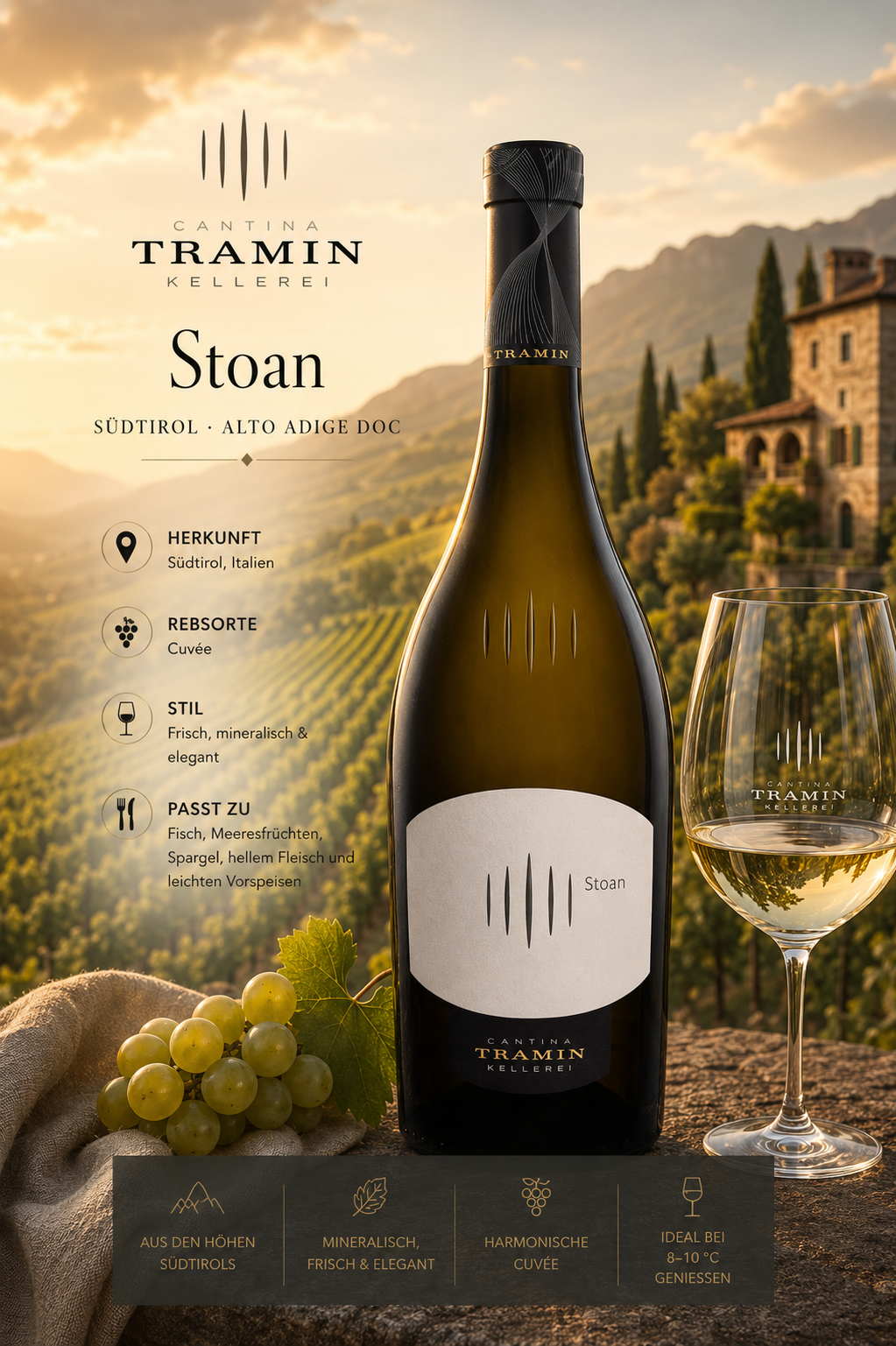 Wein, Weißwein, Südtirol, Cuveé, Flasche