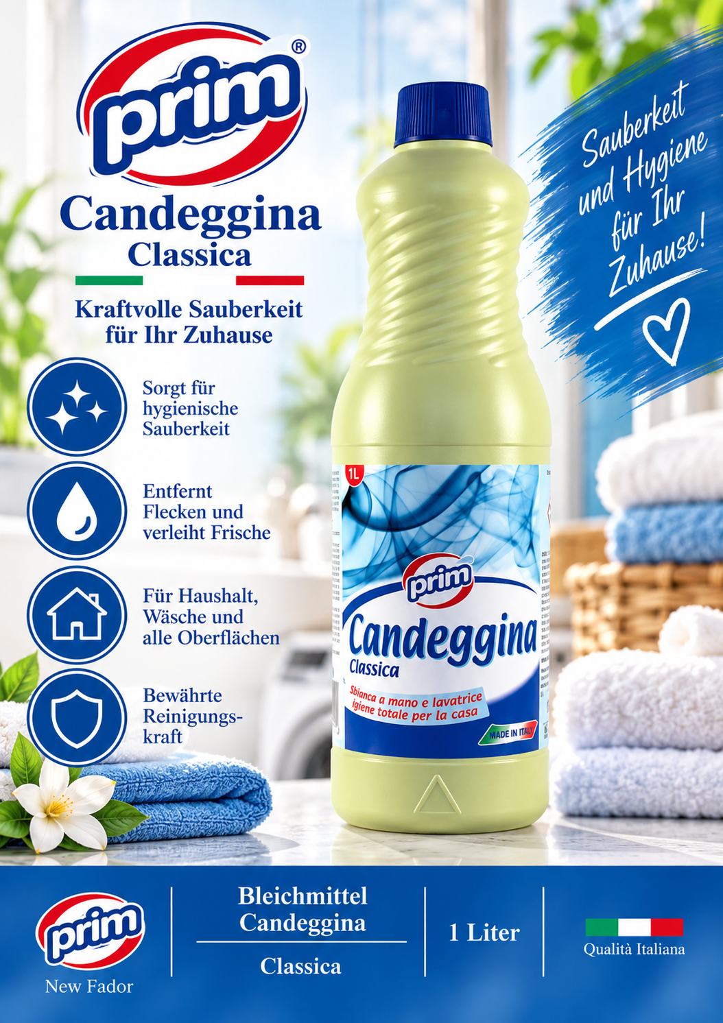 Kraftreiniger, Candaeggina, Classica, 1 Liter, Flasche