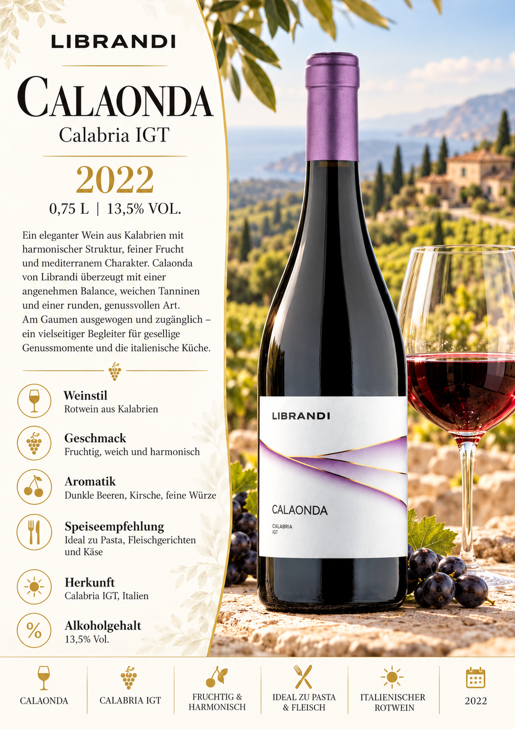 Wein, Rotwein, Calabrian, Calanda, IGT
