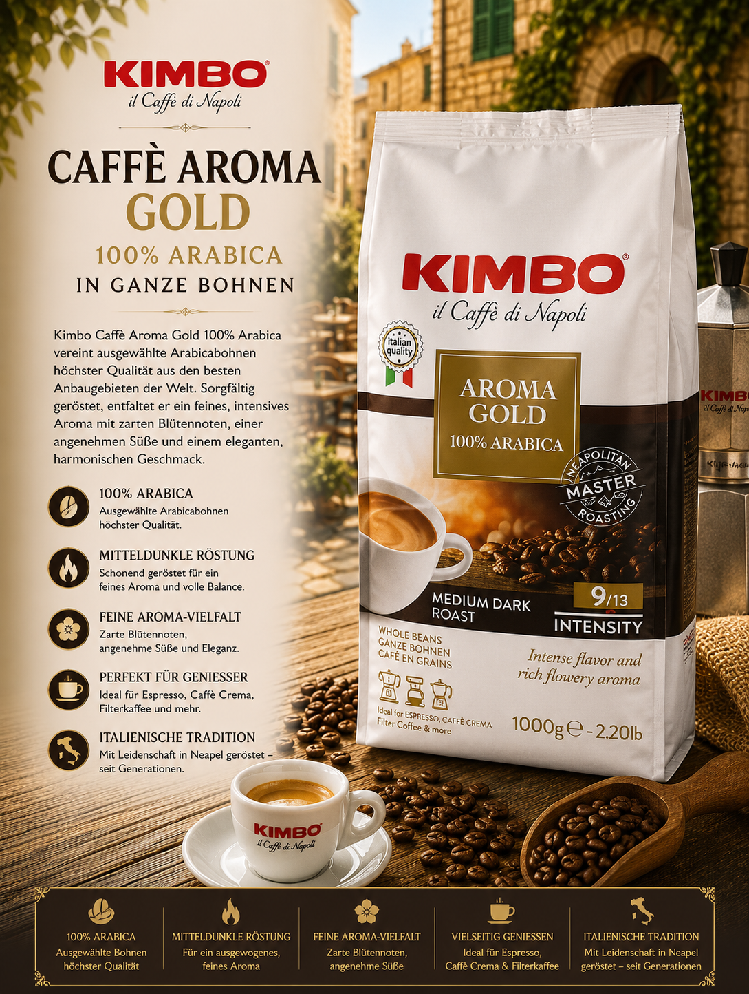 Kaffeebohnen, Arabica, Gold, Aroma, Kaffeepackung