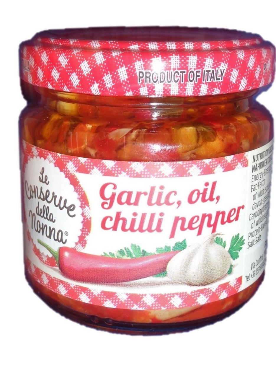 Garlic oil chili pepper 95g/le Conserve della Nonna