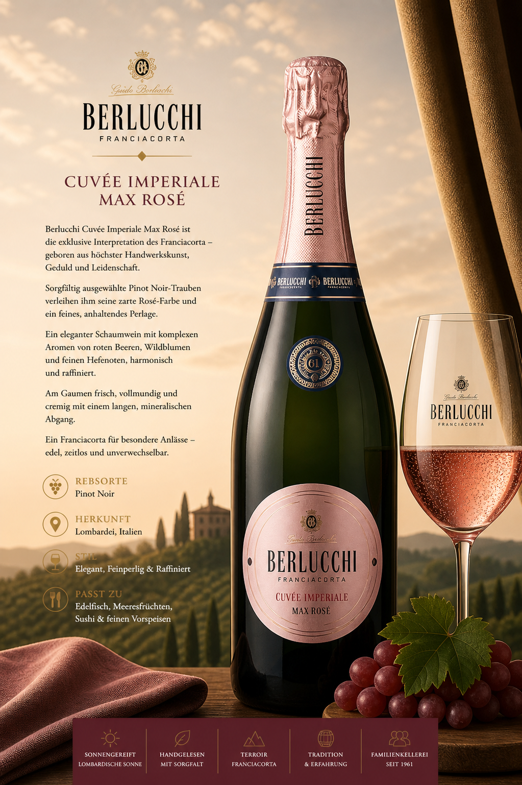 Sekt, Champagne, Flasche, Rosé, Pinot Noir