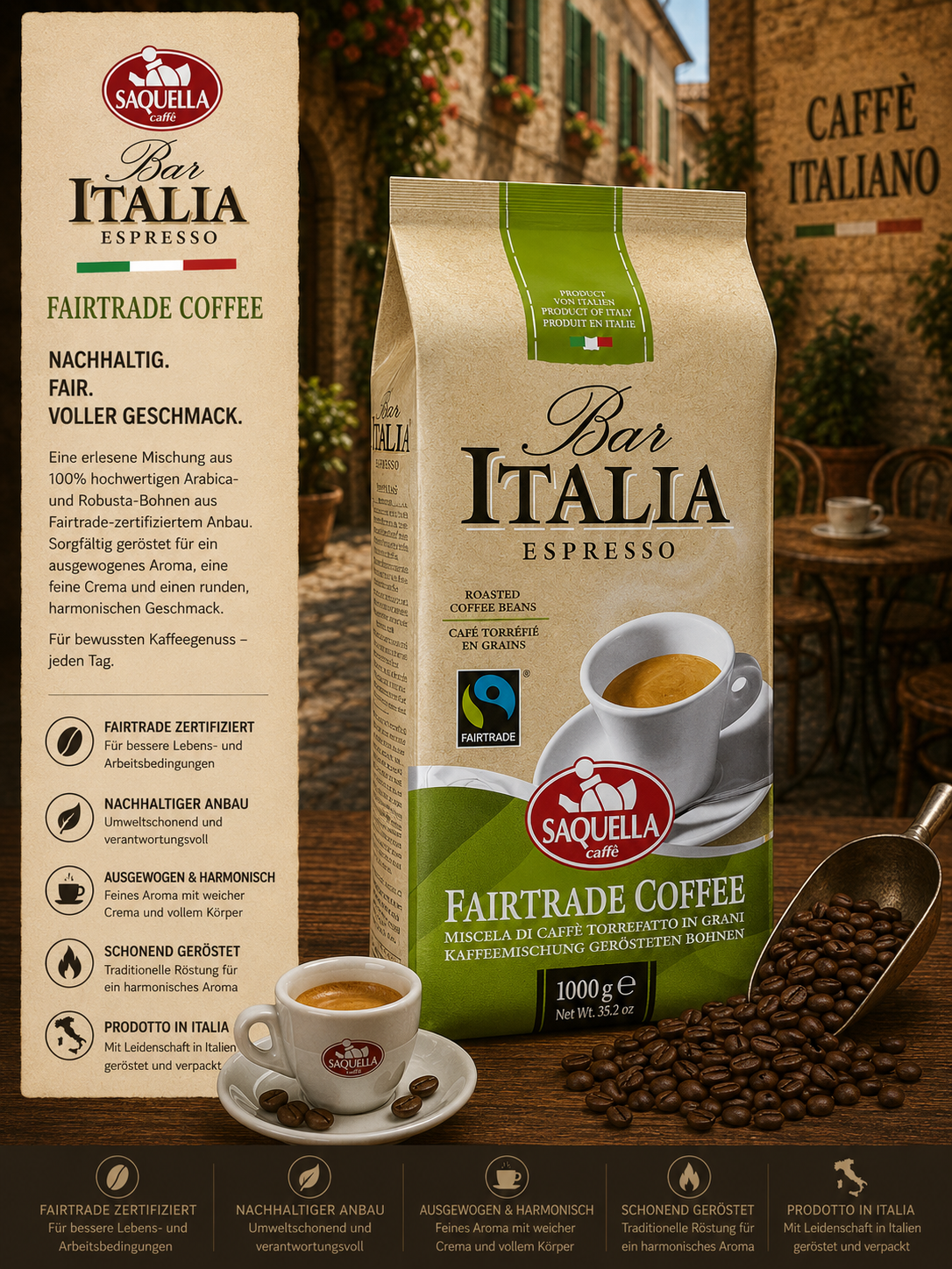 bar, kaffee, espresso, fairtrade, kaffeebohnen