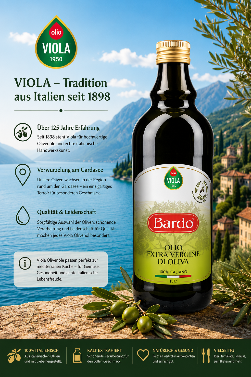 Olivenöl, Extra Vergine, Italienisch, Flasche, Olivenzweig
