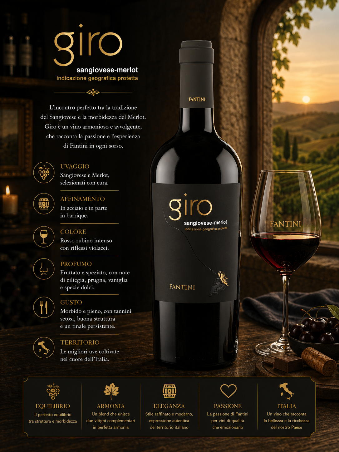 wein, merlot, flasche, glas, italien