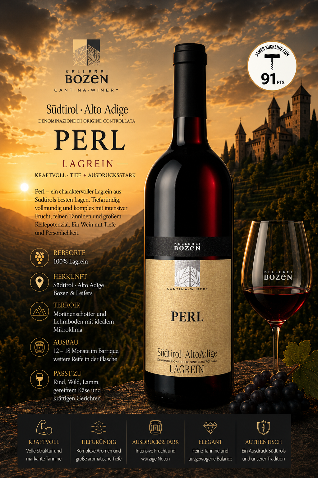 Wein, Rotwein, Lagrein, Perl, Südtirol, Wein, Rotwein, Lagrein, Perl, Südtirol