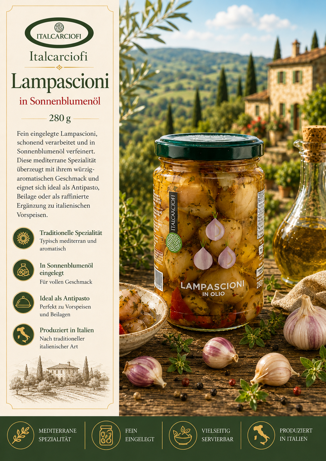 Lampascioni in Sonneblumenöl 280g | Italcarciofi